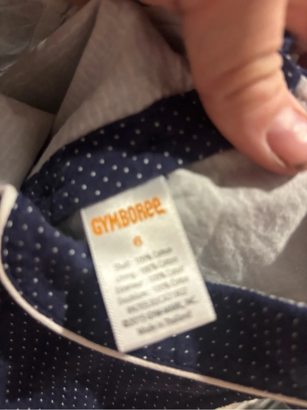 Gymboree Navy Dot Peter Pan Collar Dress with White Trim